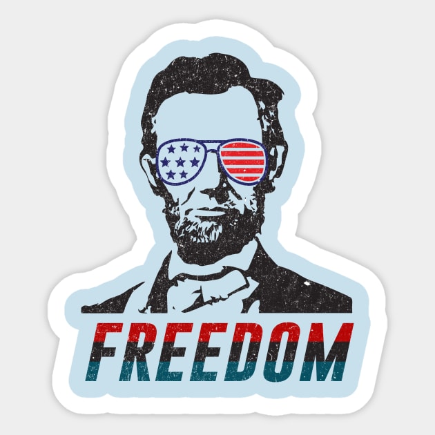 Hipster Abraham Lincoln in Sunglasses - Freedom Sticker by StudioGrafiikka